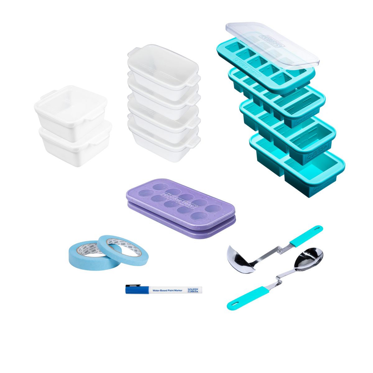 Freezer tray complete set in aqua