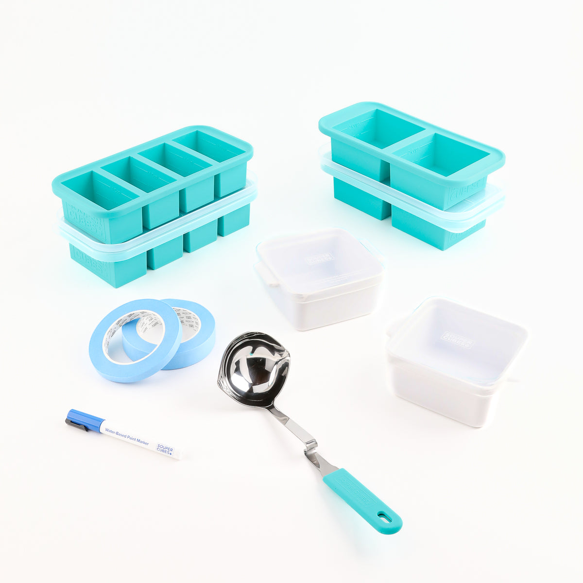 16-piece freezer essential set in aqua