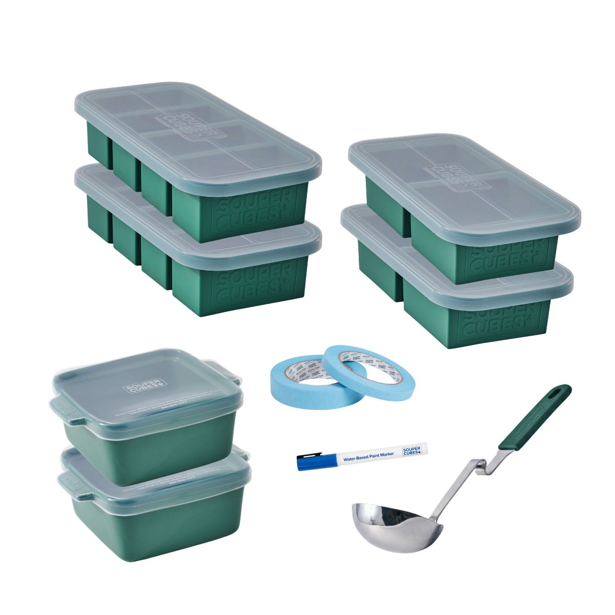 16-piece freezer essential set in kale