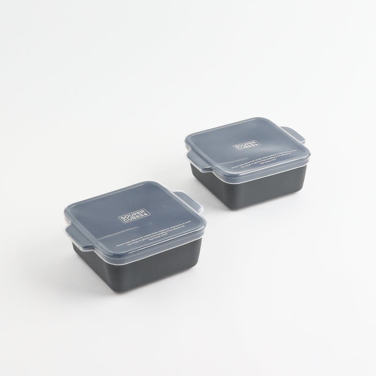 5" square ceramic baking dishes in charcoal