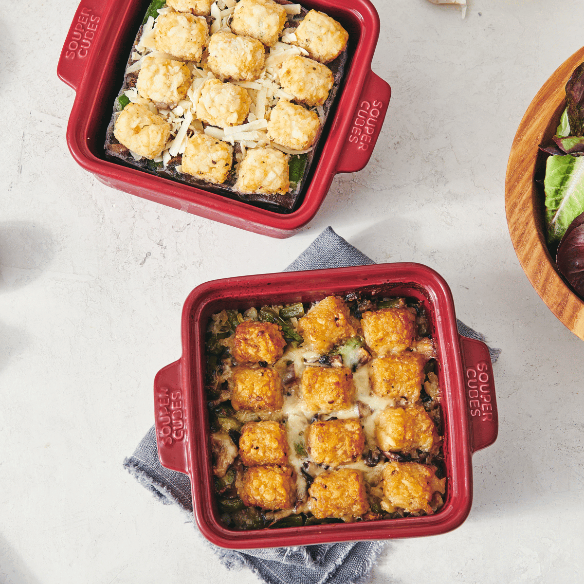 Cranberry square ceramic baking dishes