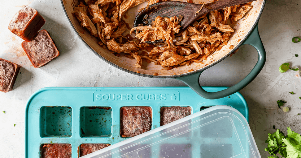 Souper Cubes being removed from tray