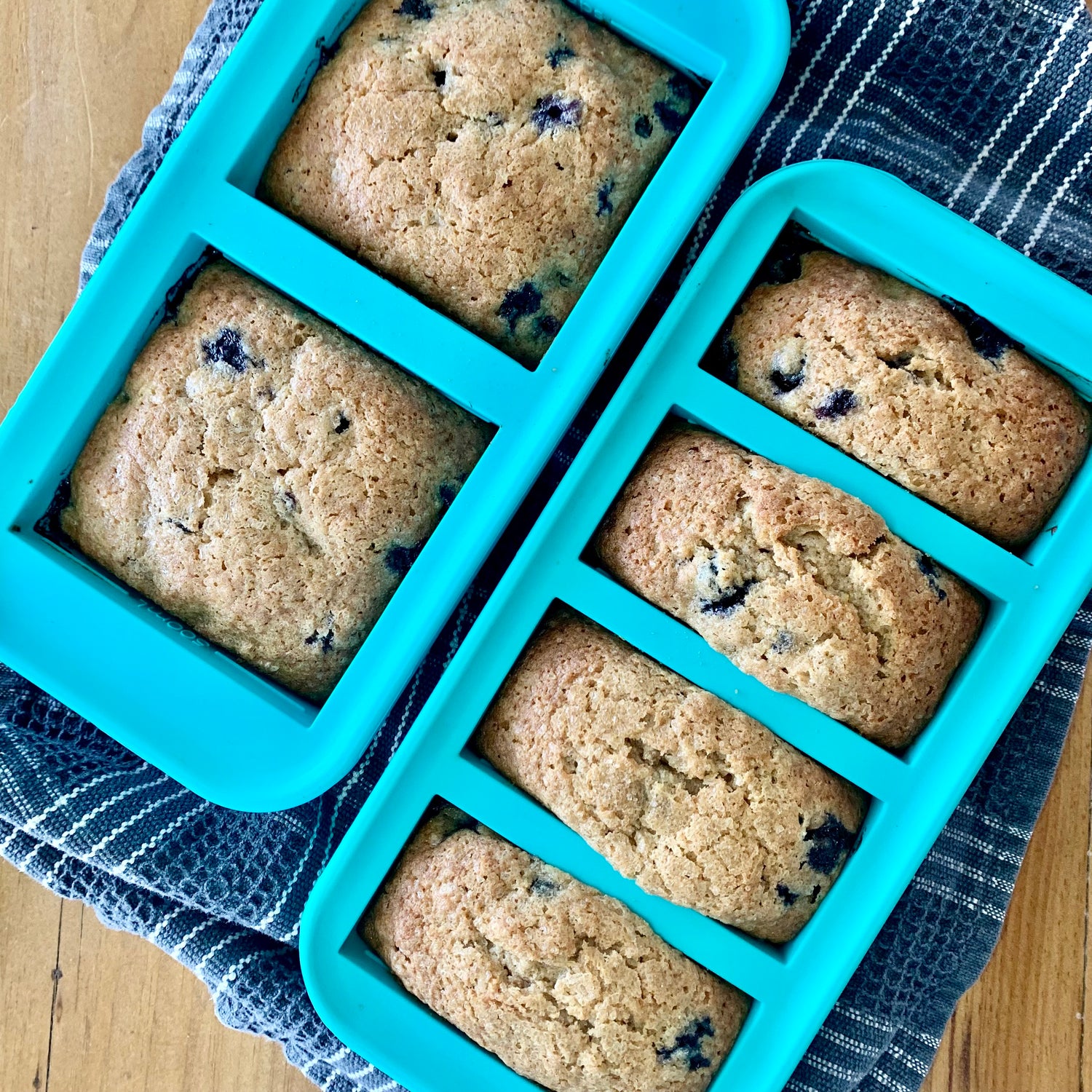 banana blueberry bread in 1 cup and 2 cup Souper Cubes 