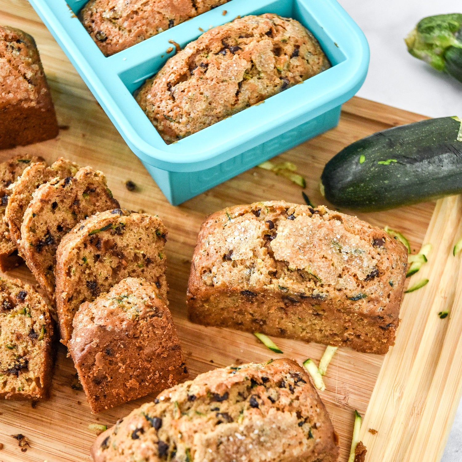 zucchini bread baked in souper cubes 1-cup tray