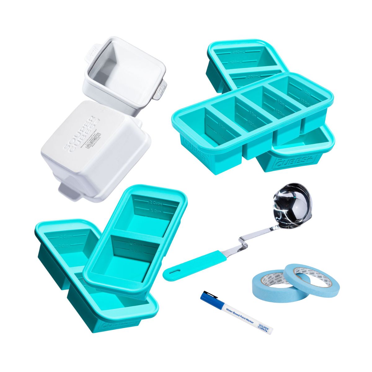 16-piece freezer essential set in aqua