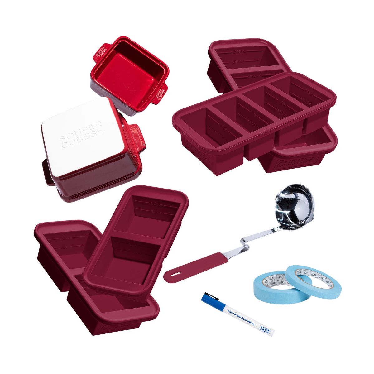 16-piece freezer essential set in cranberry