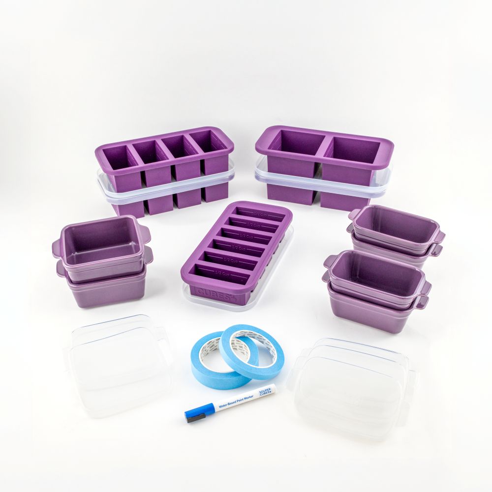 25-piece Souper Cubes tray and baking dish set in the Plum color