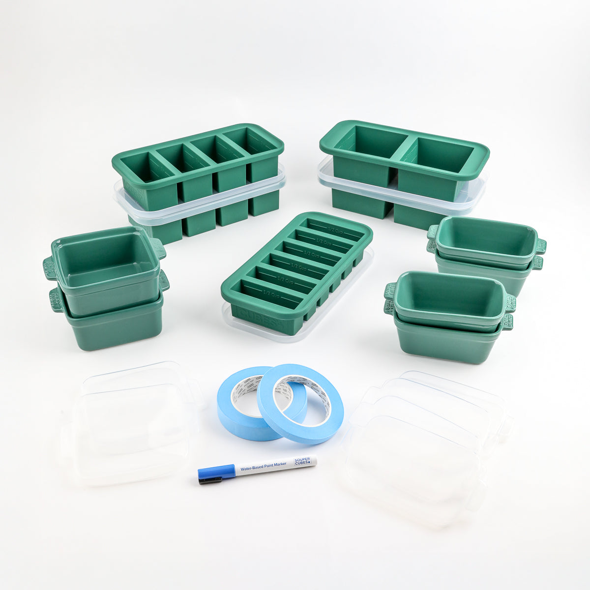 Kale 25-piece baking dish and silicone freezer tray set