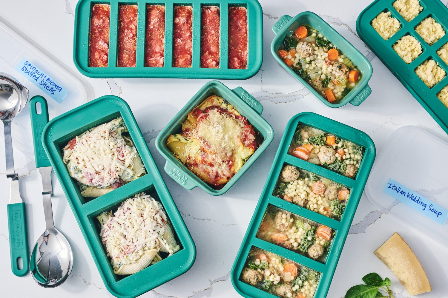 Kale souper cubes trays and baking dishes