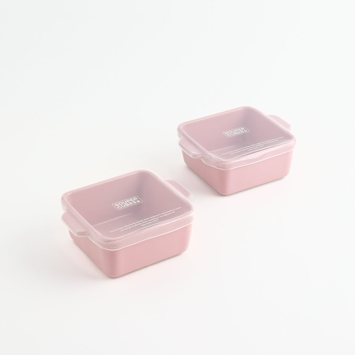 5" square ceramic baking dishes in cotton candy