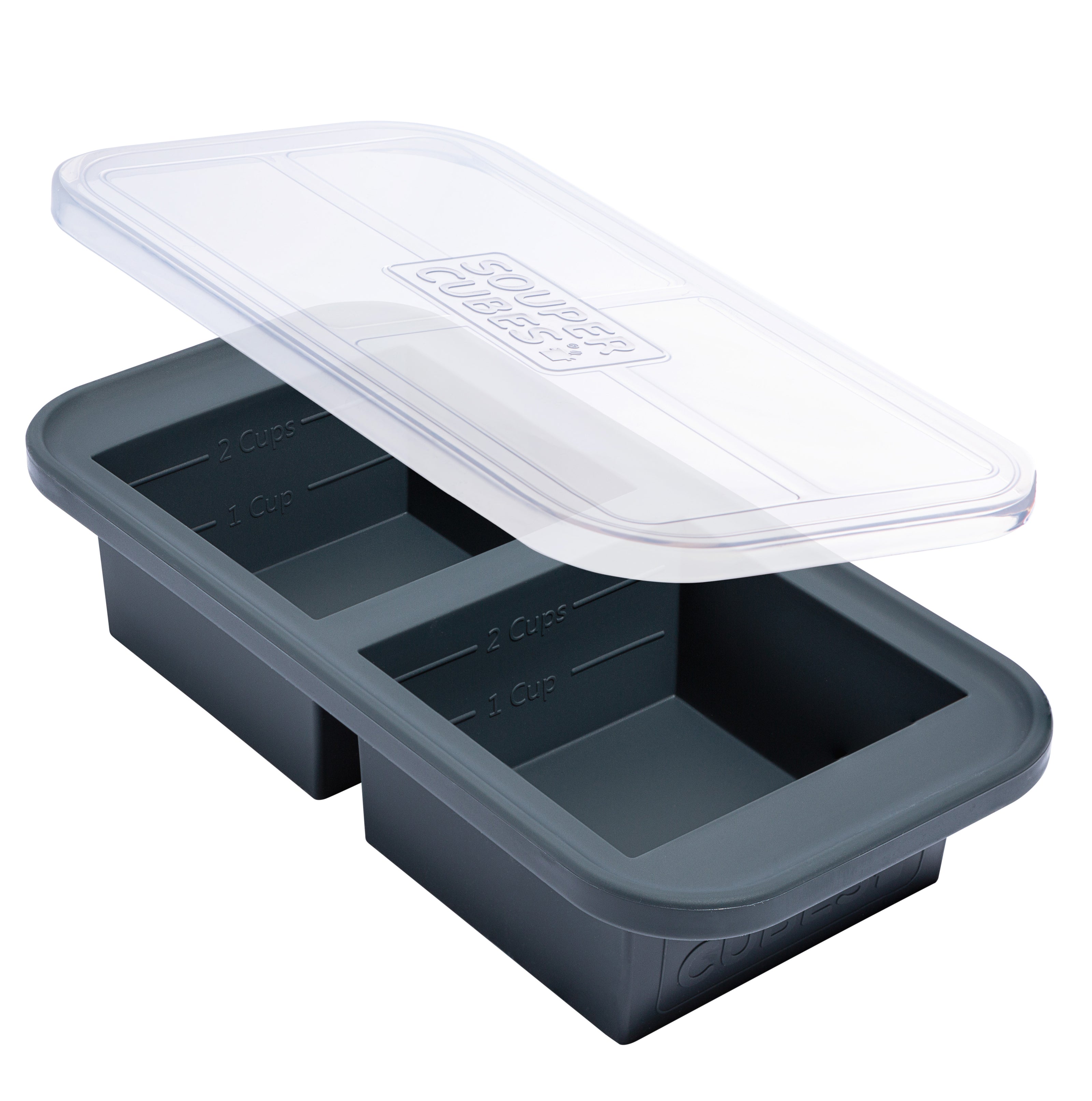 Two Cup Silicone Freezer Tray in Charcoal