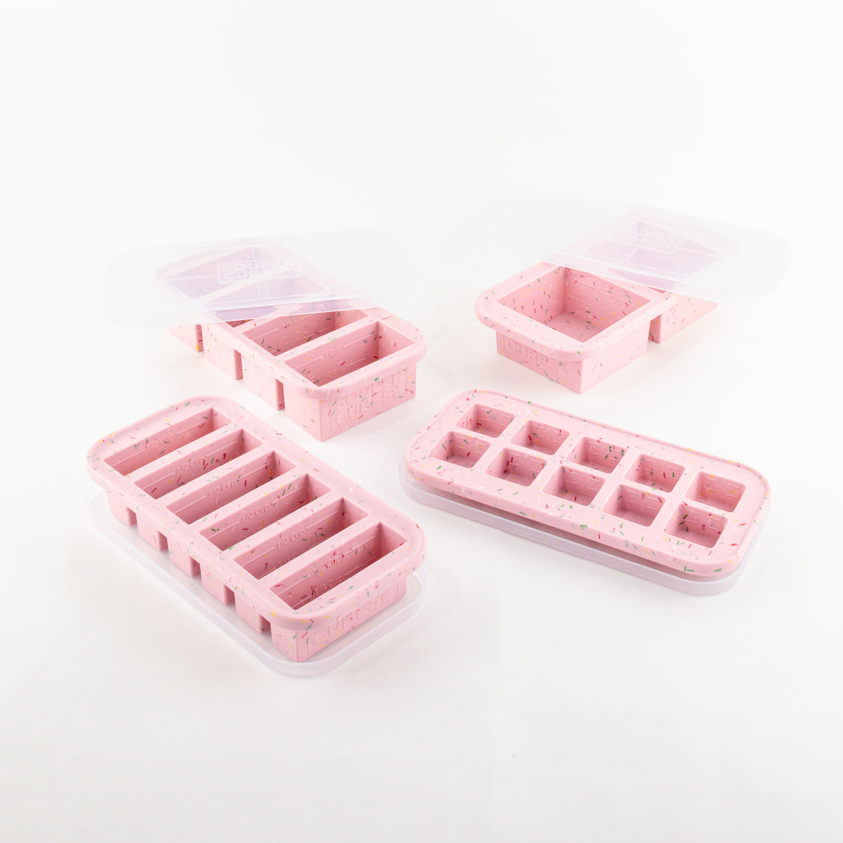 Ultimate gift pack 8-piece silicone food freezer set in cotton candy