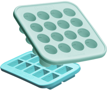 Bangp 1-Cup Silicone Freezing Tray,2 Pack,Large Ice Cube Trays with Lid,Freezer Containers for Soup,Broth,Sauce,Ice Cube - Makes 8 Perfect 1 Cup