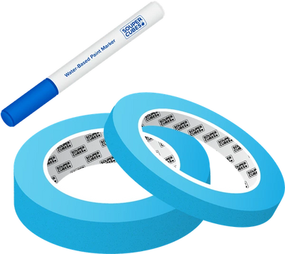 souper cubes marker and labeling tape illustration