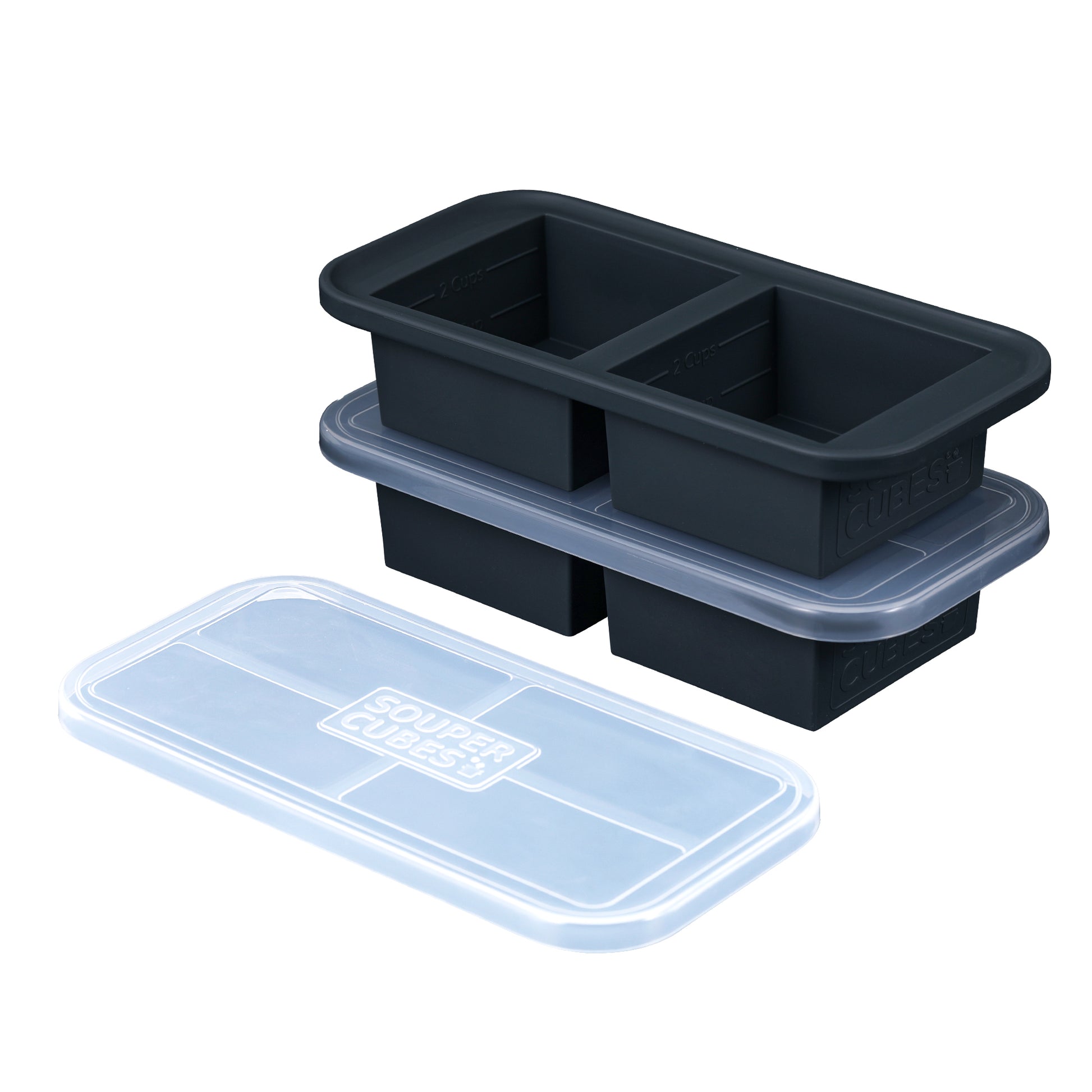 Souper Cubes 1 Cup Silicone Freezer Tray With Lid - Easy Meal  Prep Container and Kitchen Storage Solution - Silicone Molds for Soup and Food  Storage - Aqua - 2-Pack: Serving Trays