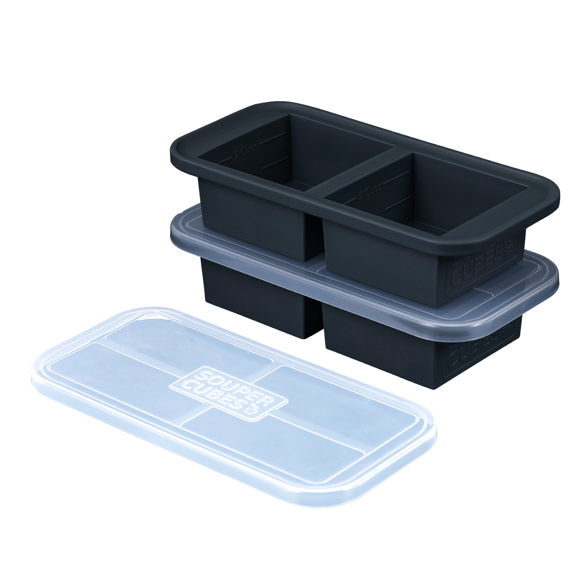 Kinggrand Kitchen 2-Cup Silicone Freezer Tray with Lid - 2 Pack - Make 4  Perfect 2-Cup Portions - Easy Release Molds for Food Storage & Freeze Soup