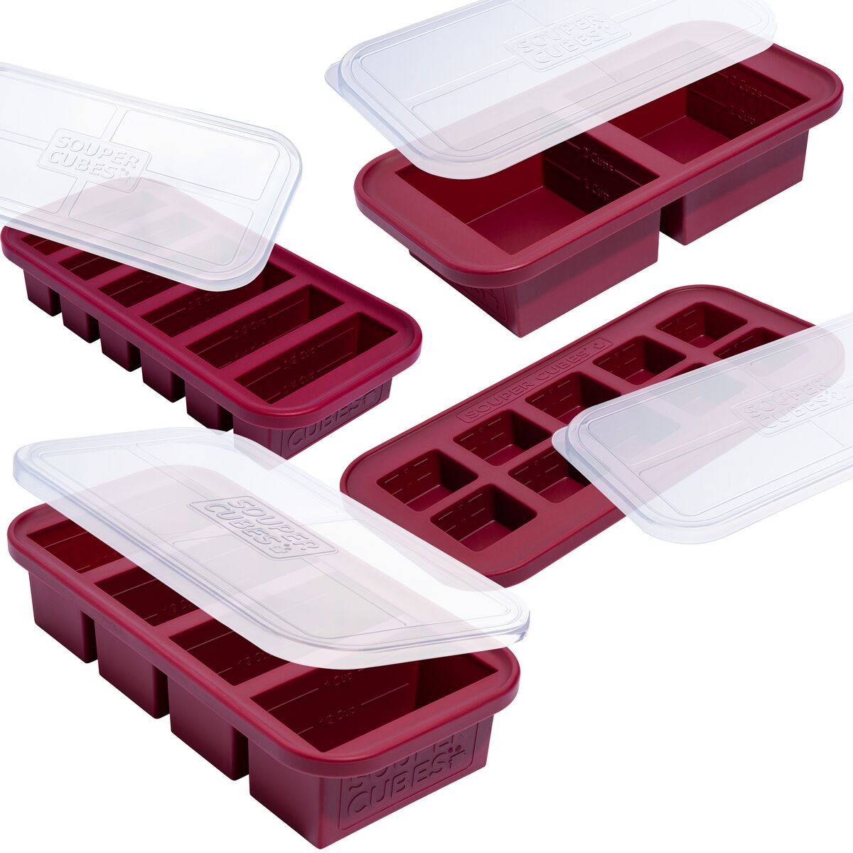 Souper Cubes Silicone Freezer Storage Tray, 5 Pack