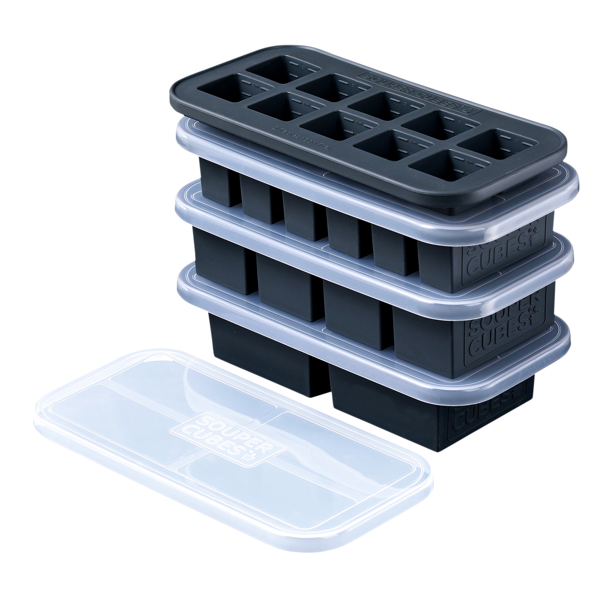 Souper Cubes 2-Cup Silicone Freezer Tray - Freeze Soup, Stew, Sauce, or  Meals in Perfect 2 cup Portions, Aqua, Pack of 2 with lids, oven safe 