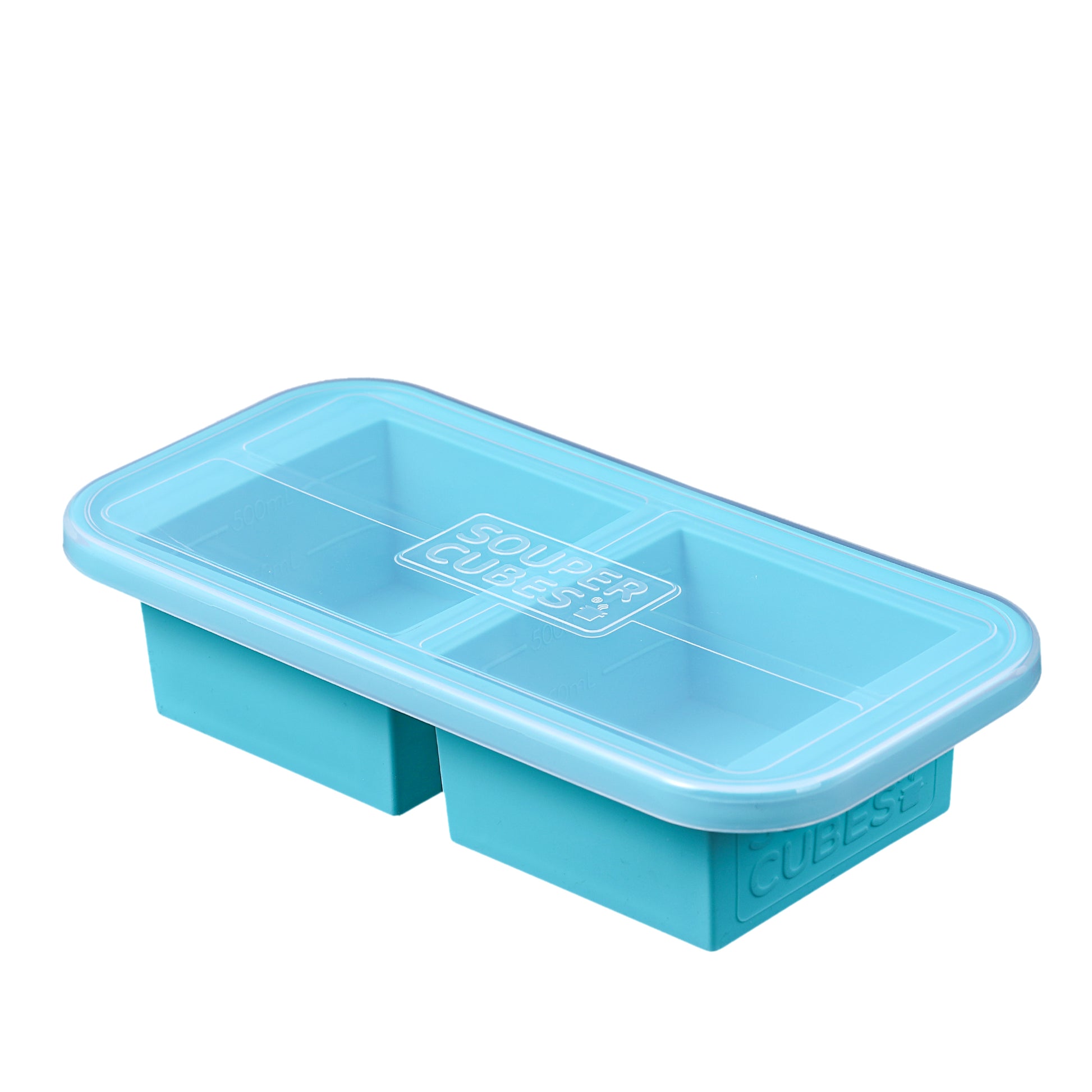 Souper Cubes 2-Cup Silicone Freezer Tray - Freeze Soup, Stew, Sauce, or  Meals in Perfect 2 cup Portions, Aqua, Pack of 2 with lids, oven safe