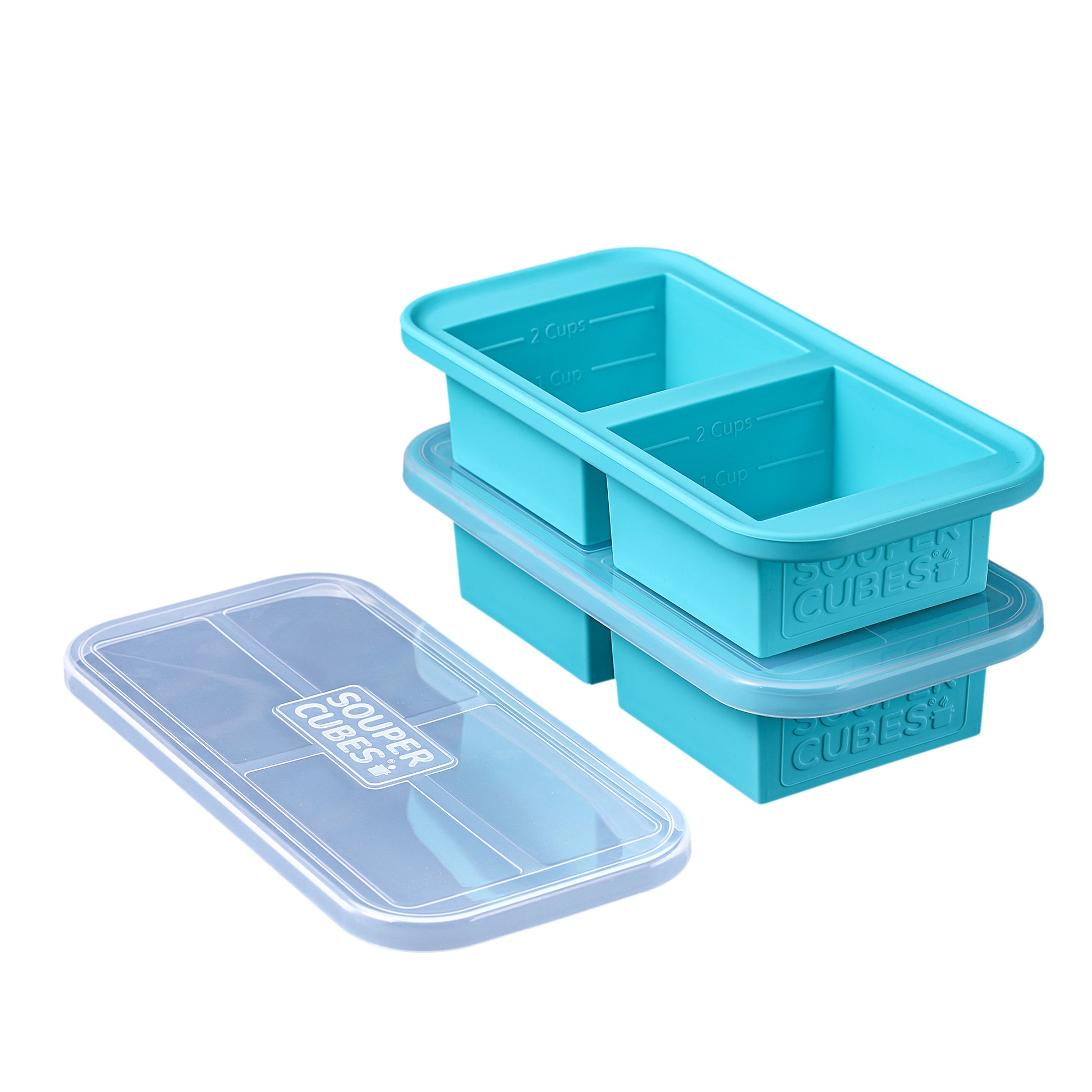 Souper Cubes 2 Cup Silicone Freezer Tray With Lid - Easy Meal Prep  Container and Kitchen Storage Solution - Silicone Mold for Soup and Food  Storage 