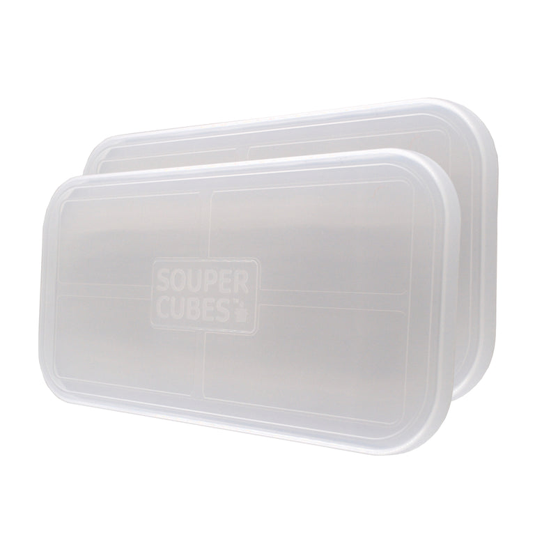 Yoove Cup Soup Cubes Freezer Tray with Lid Silicone Freezer Containers (2  Pack)